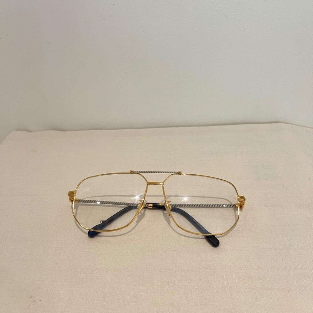 FRED Aviator Style Shiny Gold Eyeglasses Glasses